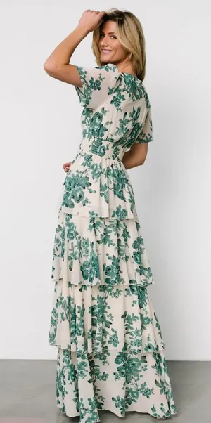 NWOT Baltic Born Green Ruffle Maxi Dress thumbnail 1
