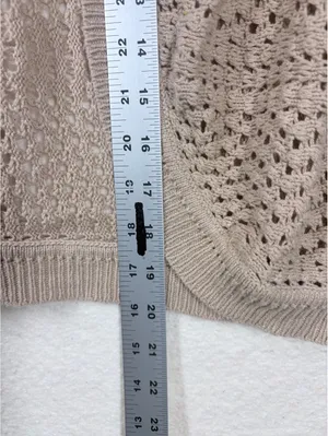 Cardigan S Beige 89th & Madison Open Knit Short Sleeve Shrug Bolero thumbnail 5