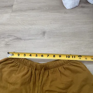 Zara Green/Brown Linen Shorts thumbnail 4