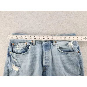 Levis 501 Original Fit Distressed Jeans Button Fly 32x30 White‎ Label Denim thumbnail 10