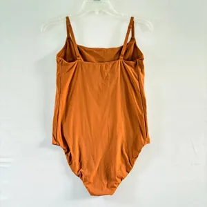SKIMS‎ Fits Everybody Cami Bodysuit Burnt Orange Square Neck Size Medium thumbnail 2