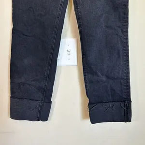 Denim Forum The Arlo High Rise Straight Leg Black Button Fly‎ Jeans Size 27 thumbnail 3