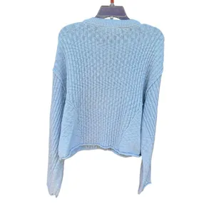 Pink Republic sky blue crew neck sweater Sz M NWT thumbnail 2