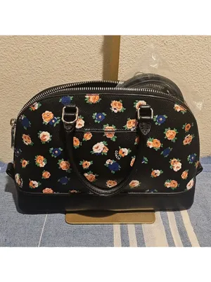 Coach Black Floral Satchel thumbnail 2