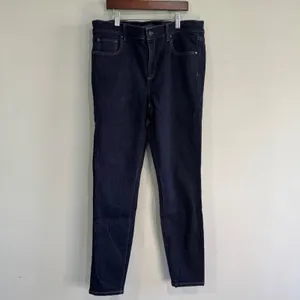 Ann Taylor The Skinny Modern‎ Fit Jeans Dark Indigo Blue Stretch Size 10 70268 thumbnail 2
