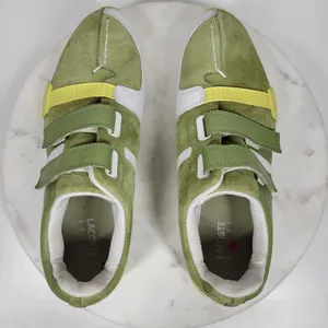 Lacoste Womens Vito Driving Shoe 9 Green White Leather Suede Hook & Loop Sneaker thumbnail 3