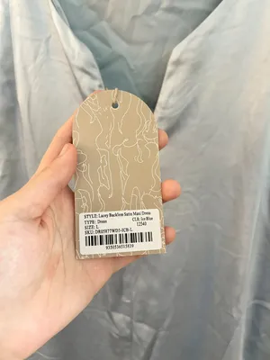 Meshki Backless Satin Maxi Dress in Ice Blue Bridesmaid Wedding Party Size L NWT thumbnail 10