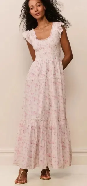 LoveShackFancy Chessie Blooming Floral Maxi Dress P thumbnail 1