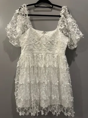 Endless Rose NWT Crochet Lace Bustier Puff Sleeve Dress thumbnail 4