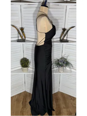 Windsor maxi dress sexy mermaid gown open back plunge prom homecoming whimsigoth thumbnail 3
