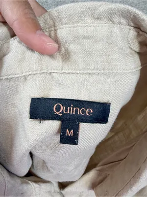 Quince Women’s 100% European Linen Long Sleeve Shirt in Driftwood M thumbnail 10