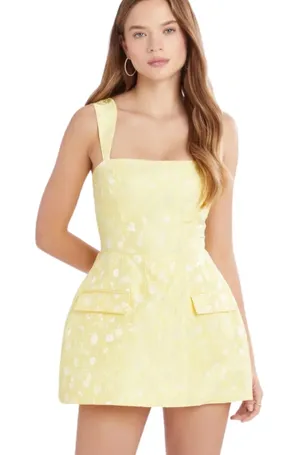 Amanda Uprichard Bethany Romper in Yellow thumbnail 1