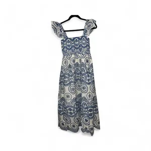 COMMENSE Semi-Sheer Boho Floral Back Cutout Dress NWT embroidered Size Small thumbnail 5