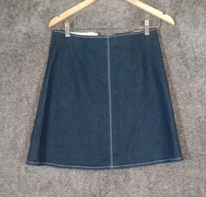 J Crew Fairfax Skirt In Denim Mini Skirt Cotton Rodeo Coastal Western Womens 4 thumbnail 1