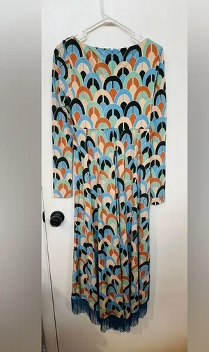 $695 CARA CARA Loretta Dress Geo Dew Moss Sz Small New thumbnail 8