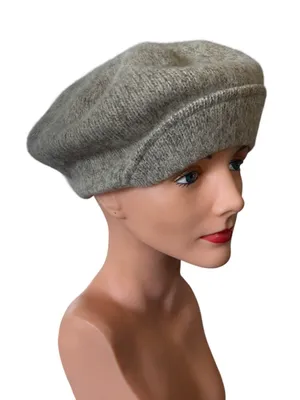 VTG WPL Wool Blend Beret Heather Beige Winter Cozy OS Wide Brim Retro thumbnail 2