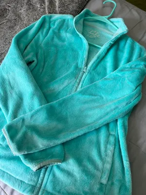 Fuzzy Teal Jacket Size M thumbnail 1