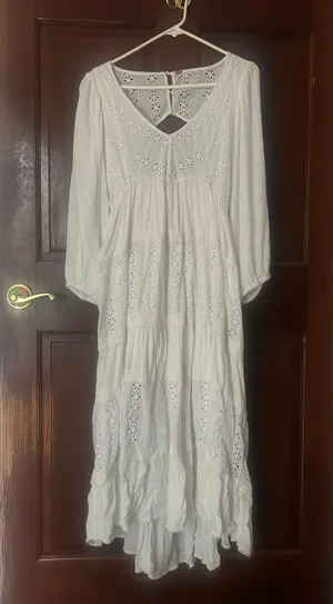 Free People White Lace Midi Dress thumbnail 1