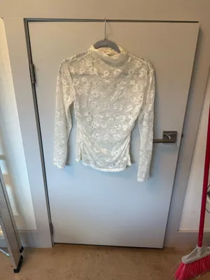 Open Edit White Lace Long Sleeve Shirt thumbnail 5