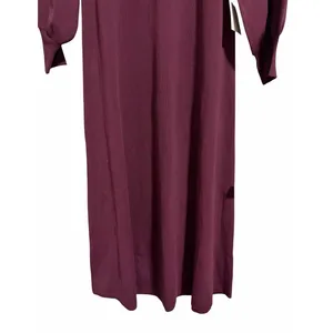 Böhme Mock Neck‎ Long Sleeve Cut Out Maxi Dress Burgundy Women's Size Large thumbnail 5