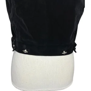 Sunbelt black velvet vest retro vintage cotton Whimsygoth witchy thumbnail 5