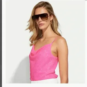 NWT Generation Love Monet Sequin Cami Tank Top Ultra Pink thumbnail 3