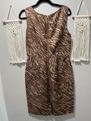 NWOT Banana Republic Brown Zebra V Neck Dress thumbnail 8