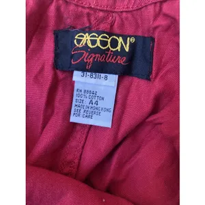 Sasson Signature Vintage Overall Dress Womens Size 4 Red Pinafore Cotton‎ Denim thumbnail 6