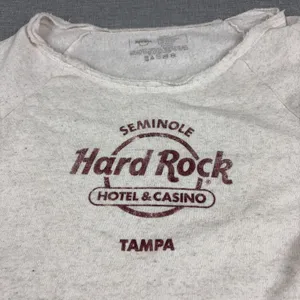 Hard Rock Sweatshirt Womens XL White Seminole Tampa Boat Neck Fleece Graphic thumbnail 2