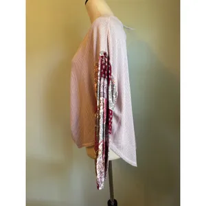 Blu Pepper Whimsigoth Lavender Waffle Tie Front Paisley Patchwork Top Small boho colorful y thumbnail 4