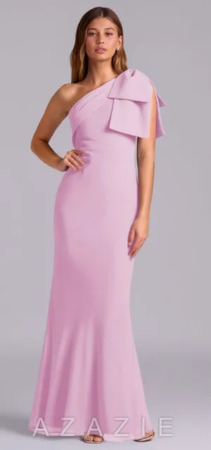 Azazie Candy Pink Chiffon Dress thumbnail 1