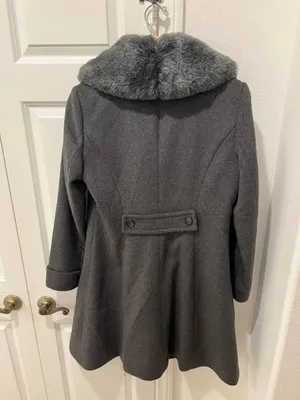 Lauren Ralph Lauren Women’s Faux- Fur Trim Grey Walker Coat thumbnail 3