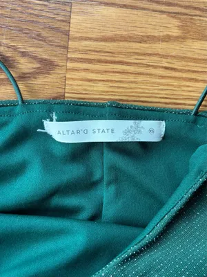Altar'd State Sparkly Green Mini Dress thumbnail 2