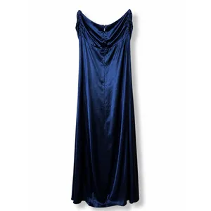 NEW Lulus Memorable Entrance Dark Blue Strapless Satin Empire Style Maxi Dress thumbnail 6