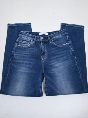 Lovervet by Vervet Women's 26/3 Mid Rise Dark Wash Straight Leg Jean thumbnail 4