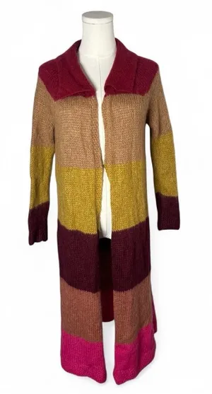 Free People Color Block Stripe Mohair Blend Over The Rainbow Duster Cardigan thumbnail 1