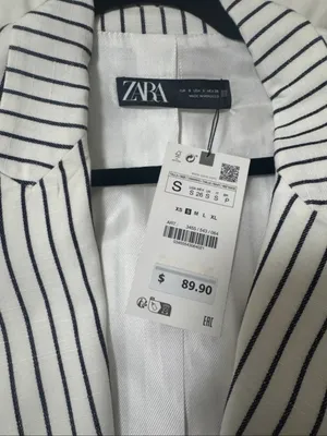 Zara Oversized Black and White Striped Blazer thumbnail 3