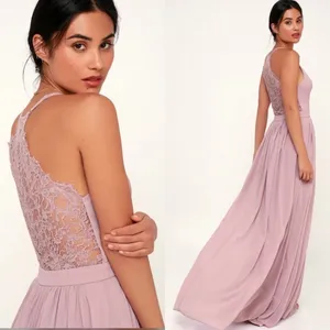 Lulus Love Spell Lace-Back Maxi‎ Dress in Dusty Lavender Size Medium thumbnail 3