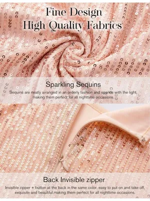 NEW Pink Sparkly Sleeves Cocktail Semi Formal Prom Dress XL thumbnail 8