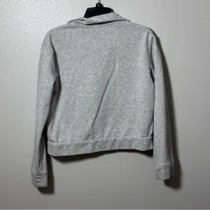 Puma Womens Hoodie Gray mock‎ neck Pullover boxy Sweatshirt size Small thumbnail 5