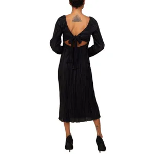 ARULA Cut Out Long Sleeve Black Midi Dress Size XL NWT thumbnail 2