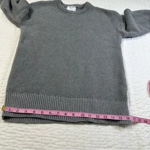 Old Navy Tunic Length Ballon Sleeves Heather Gray Knit Sweatshirt I. Size S thumbnail 6