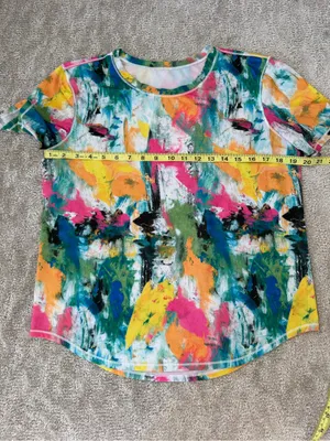 Lululemon High-Neck Running and Training T-Shirt in No Limits White Multi Medium thumbnail 13