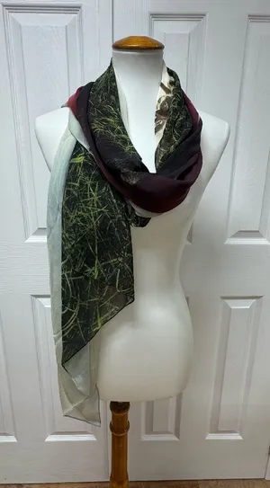 Edward Roth - New York - Hand Paint Silk Scarf - 80"x25". NEW‎ in Bag. thumbnail 1