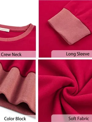 Fantaslook Women’s Crewneck Sweatshirt Pink Long Sleeve Pullover Size Medium thumbnail 5