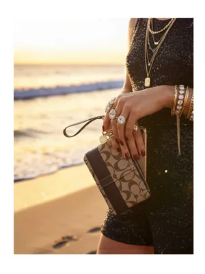 Coach ❃ Signature Monogram Jacquard Wristlet Clutch Bag ❃ Leather Trim ❃ Khaki ❃ thumbnail 15