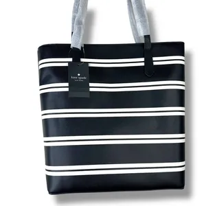 NEW Kate Spade New York Black Crisp Stripe Saffiano Daily Shoulder Tote Bag thumbnail 5
