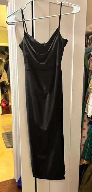 Windsor Black Formal Dress Slit with Strap thumbnail 1