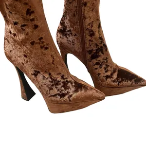 JEFFREY CAMPBELL Shego crushed velvet platform knee high boots NEW size 7.5 thumbnail 9