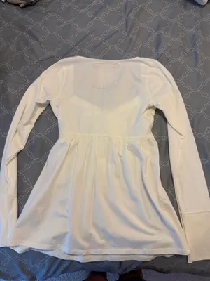 Hollister babydoll white long sleeve top thumbnail 3